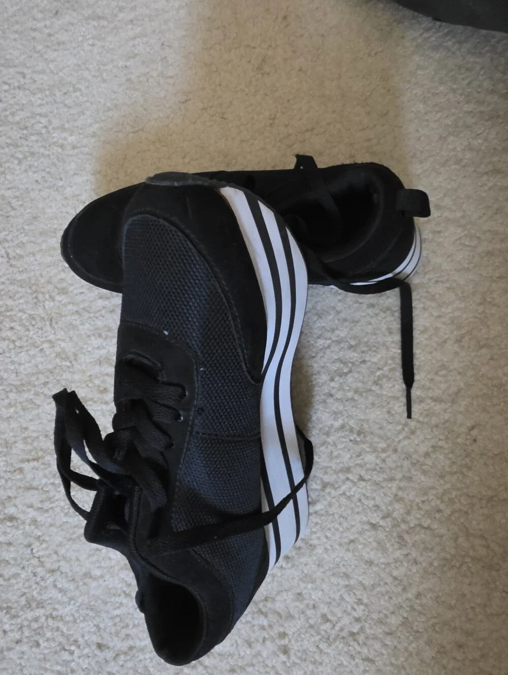 Black Platform Lace-Up Sneakers for Women